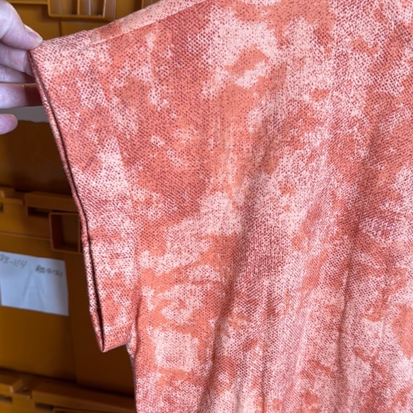 NWT LuLaRoe LEAH DROP SHOULDER CUFF TUNIC Orange Tie Dye Size Large - Picture 5 of 7